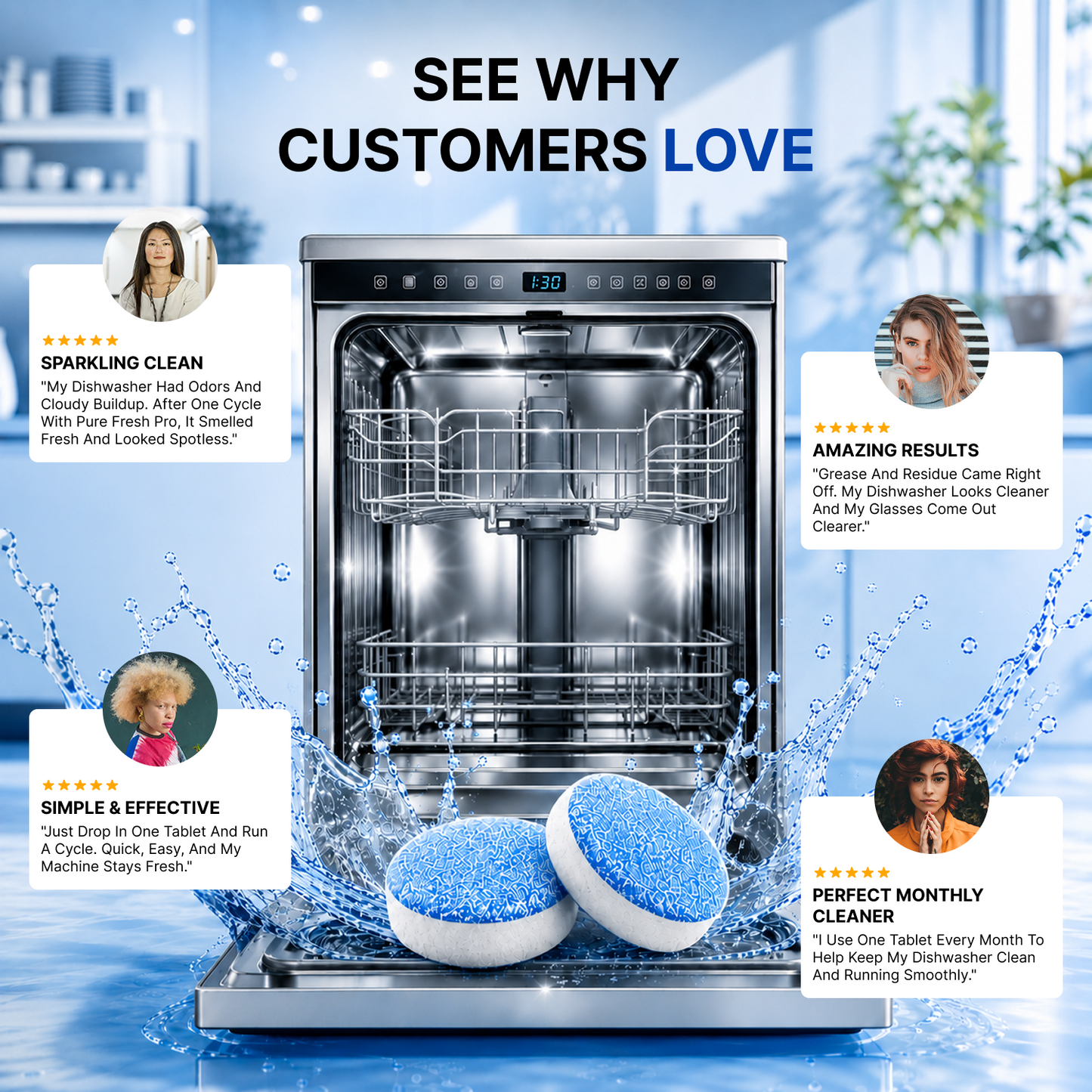 Pure Fresh Pro Dishwasher Cleaning Tablets